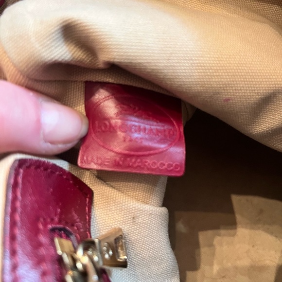 LONGCHAMP LM Cuir Large Tote Bag Leather Handbag Purse Logo - Picture 5 of 15